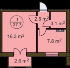Satılır 1 otaqlı 38 m2 yeni tikili Xırdalan