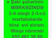 Satılır 3 otaqlı 60 m2 köhnə tikili Şəki