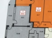 Satılır 1 otaqlı 69.6 m2 yeni tikili İnşaatçılar m.