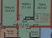 Satılır 2 otaqlı 73.9 m2 yeni tikili Heydər Əliyev Mərkəzi