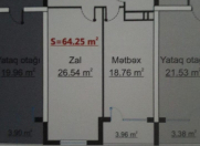 Satılır 1 otaqlı 65 m2 yeni tikili Həzi Aslanov m.