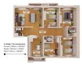 Satılır 5 otaqlı 222.6 m2 yeni tikili Ağ şəhər