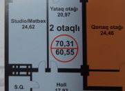 Satılır 2 otaqlı 70 m2 yeni tikili Xırdalan