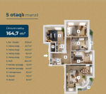 Satılır 5 otaqlı 165 m2 yeni tikili Nərimanov r.