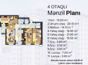 Satılır 4 otaqlı 140 m2 yeni tikili Rəsulzadə