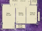 Satılır 3 otaqlı 96.3 m2 yeni tikili Dərnəgül m.