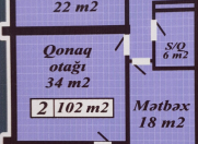 Satılır 2 otaqlı 102 m2 yeni tikili Sumqayıt