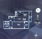 Satılır 2 otaqlı 76 m2 yeni tikili Elmlər Akademiyası m.